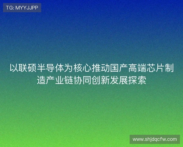 以联硕半导体为核心推动国产高端芯片制造产业链协同创新发展探索